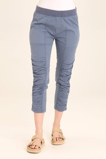 Geyser Pull-On Poplin/Jersey Ruched Crop