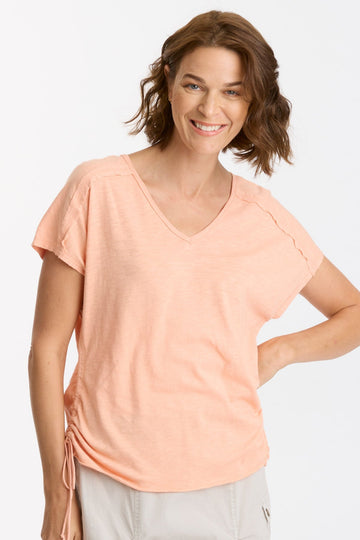 Diggory Cinched Cord V-Neck Jersey Tee