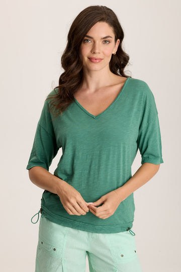 Rajni V-Neck Cinchable Hem Tee