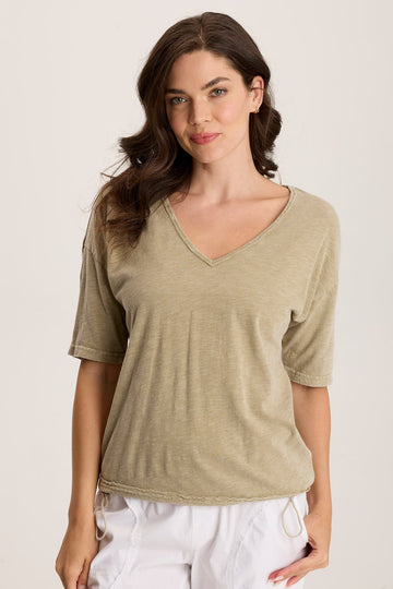 Rajni V-Neck Cinchable Hem Tee