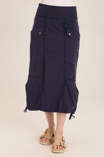 Marconi Cargo Cinch Bubble Hem Midi Skirt