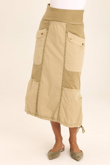 Marconi Cargo Cinch Bubble Hem Midi Skirt