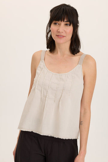 Shawnie Linen Billowy Pintuck Tank