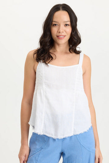 Fernley Linen Ruched Tank