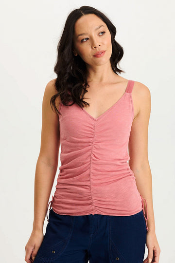 Blaise Jersey Allover Ruched Adjustable Tank