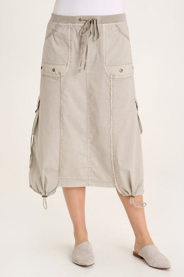 Castalina Poplin Cargo Midi Skirt