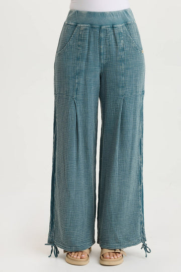 Lenka Gauze Cinched Wide-Leg Pant