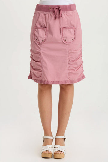Tozie Poplin Ruched Panel Drawstring Mini Skirt