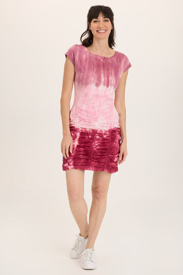 Aviana Stretch Poplin Ruched Mini Dress