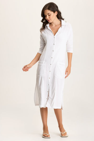 Hogue Gauze Duster Dress with Snap Front