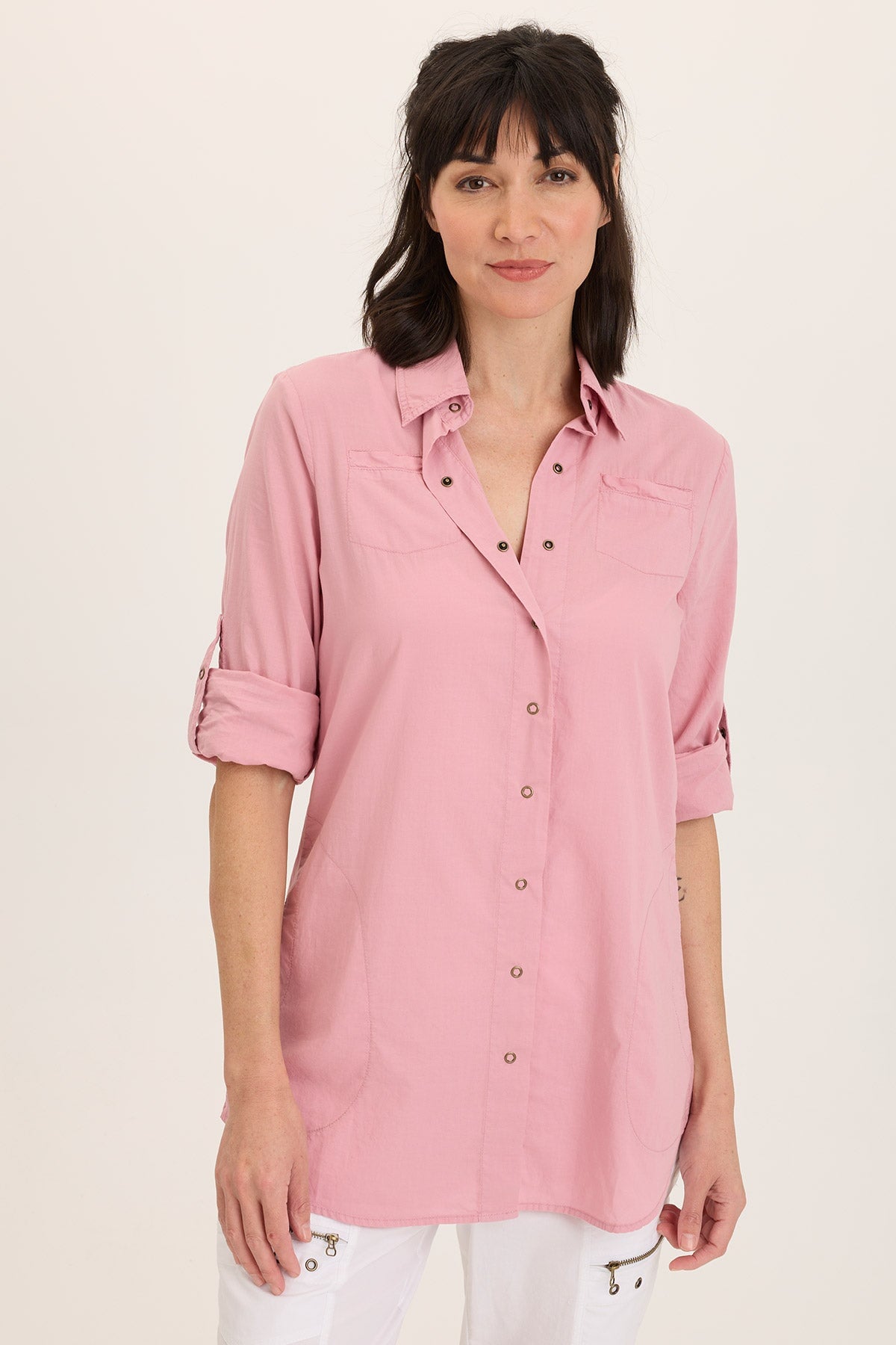 Reporter Soft Voile Button-Down Blouse