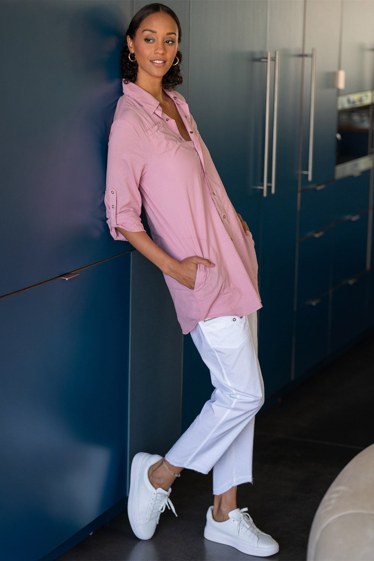 Reporter Soft Voile Button-Down Blouse