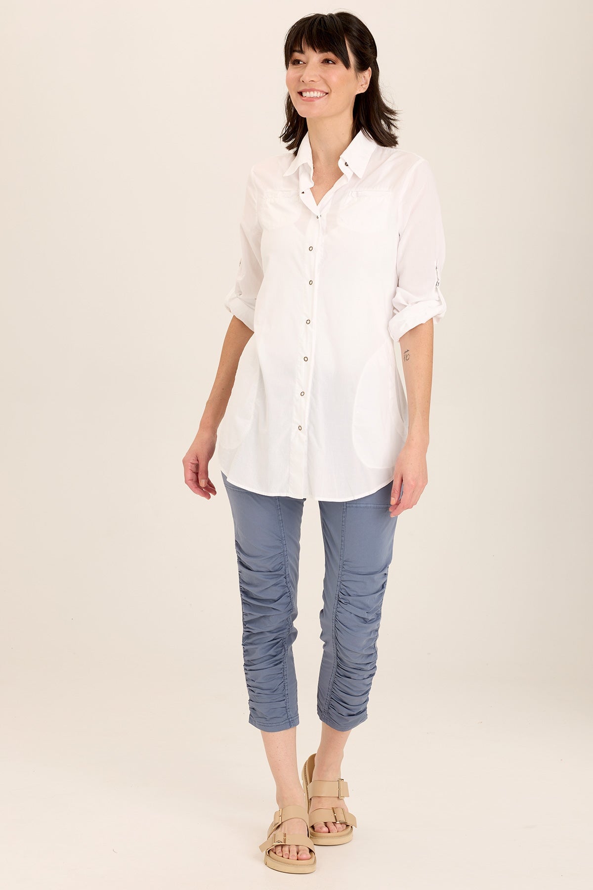 Reporter Soft Voile Button-Down Blouse