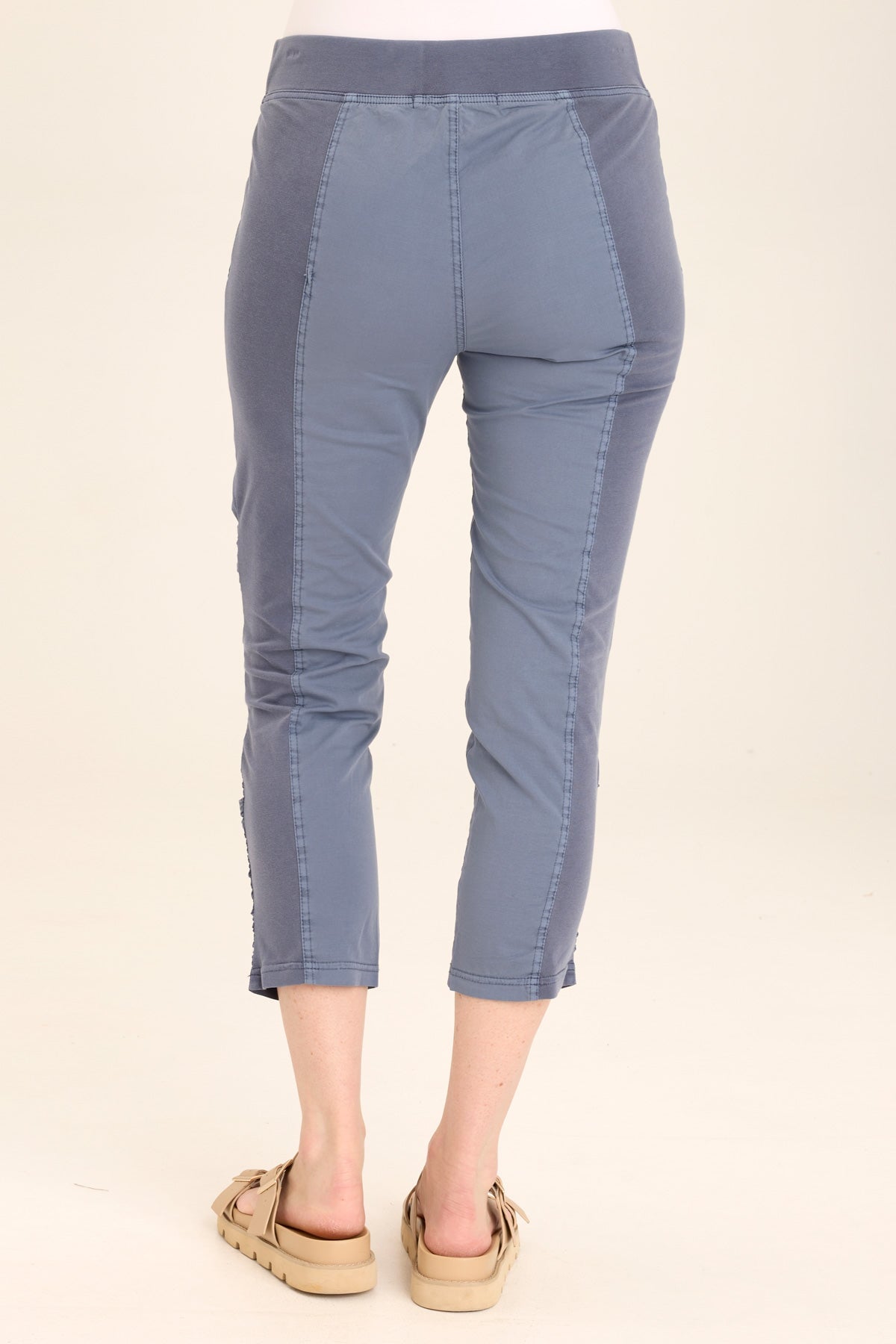 Geyser Pull-On Poplin/Jersey Ruched Crop