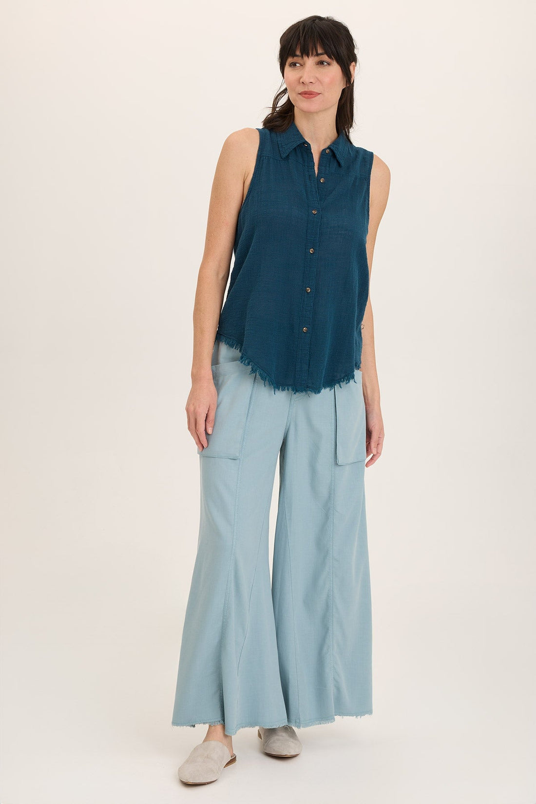 Otto Gauze Button-Up Tank
