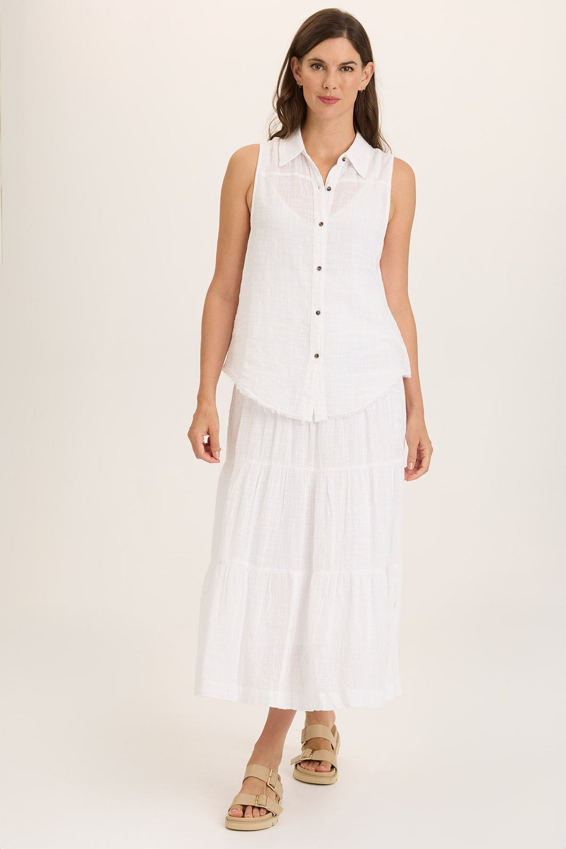 Paigene Gauze Tiered Skirt
