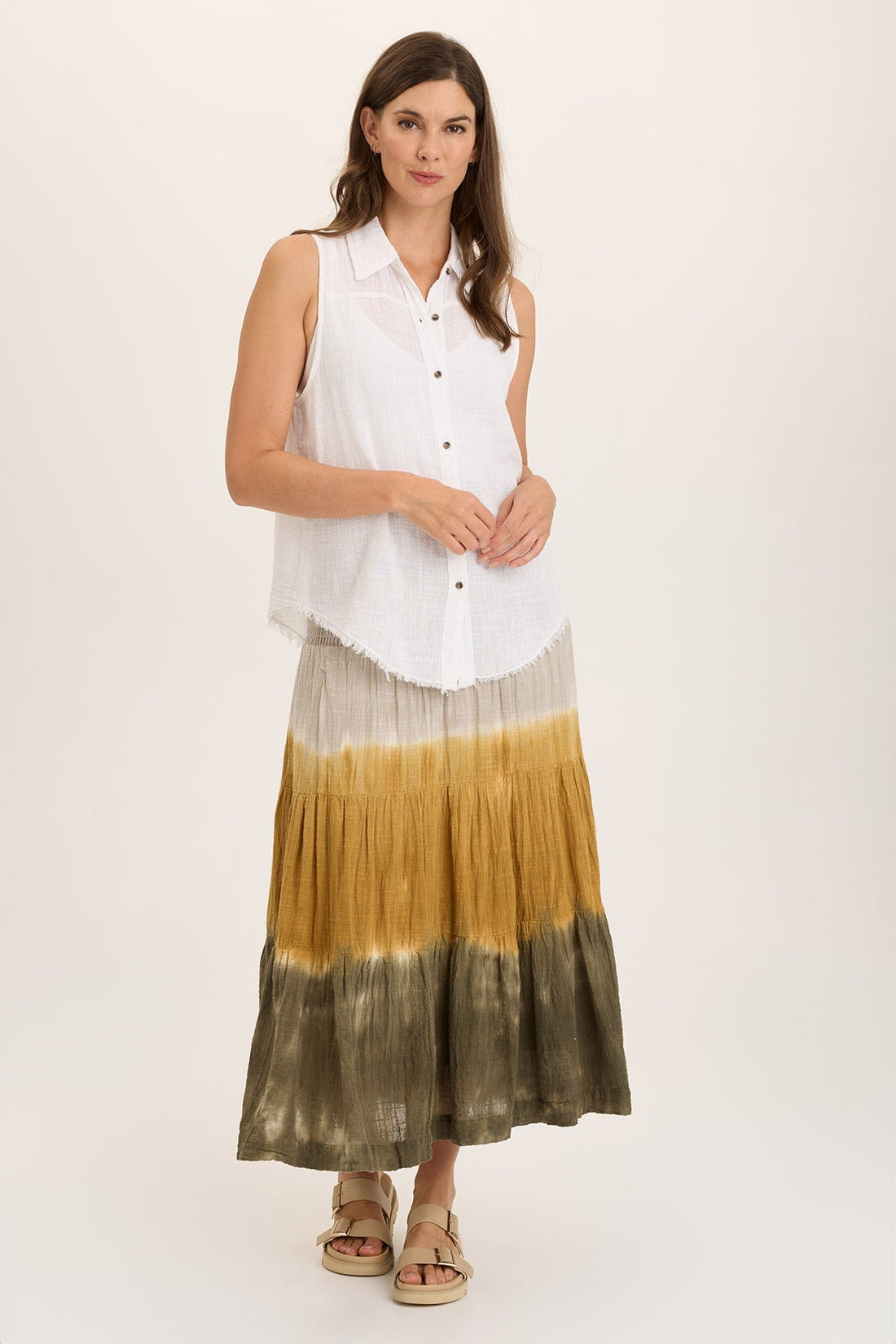 Paigene Gauze Tiered Skirt