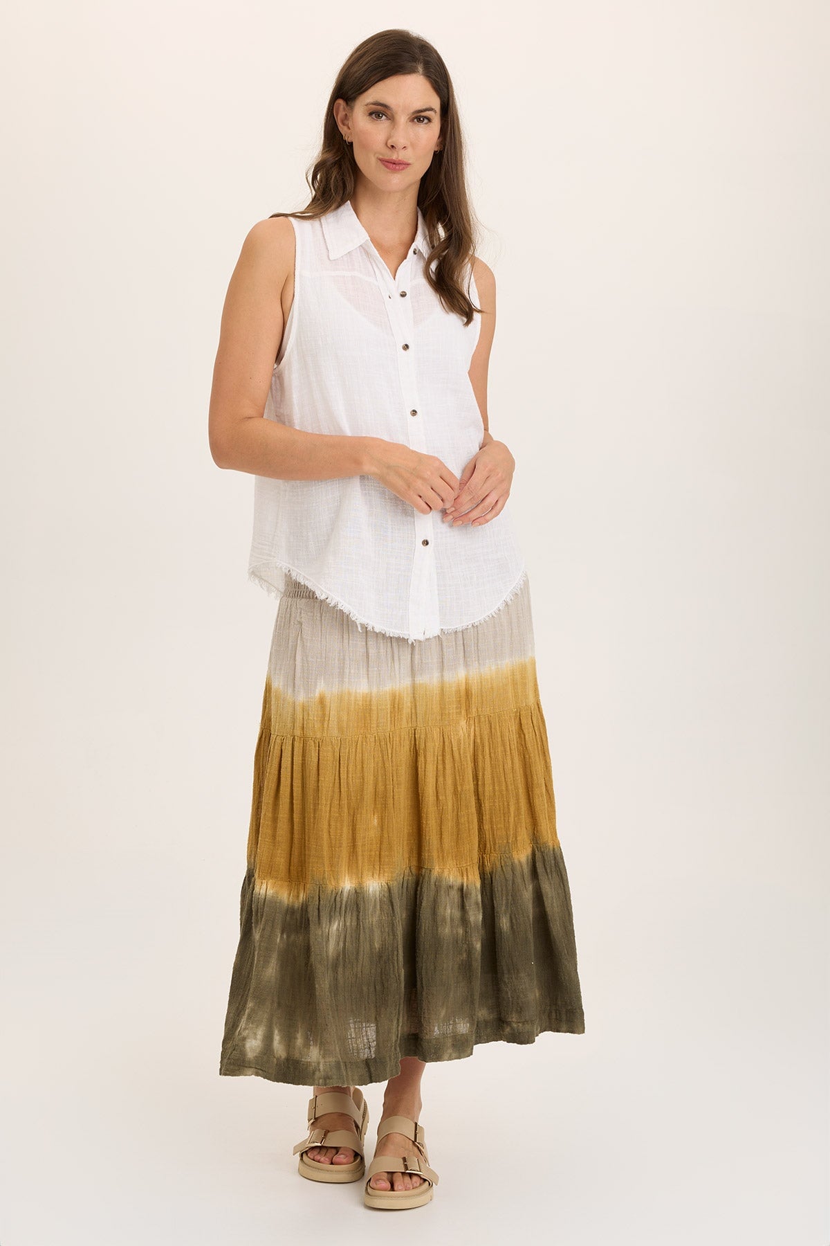 Paigene Gauze Tiered Skirt