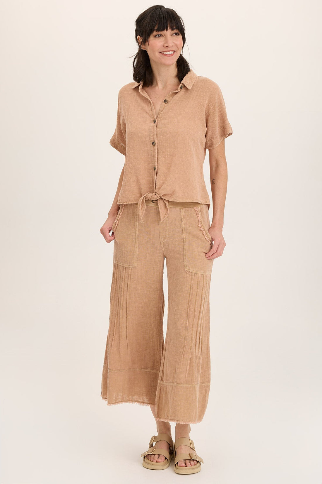 Ace Gauze Wide Leg Crop
