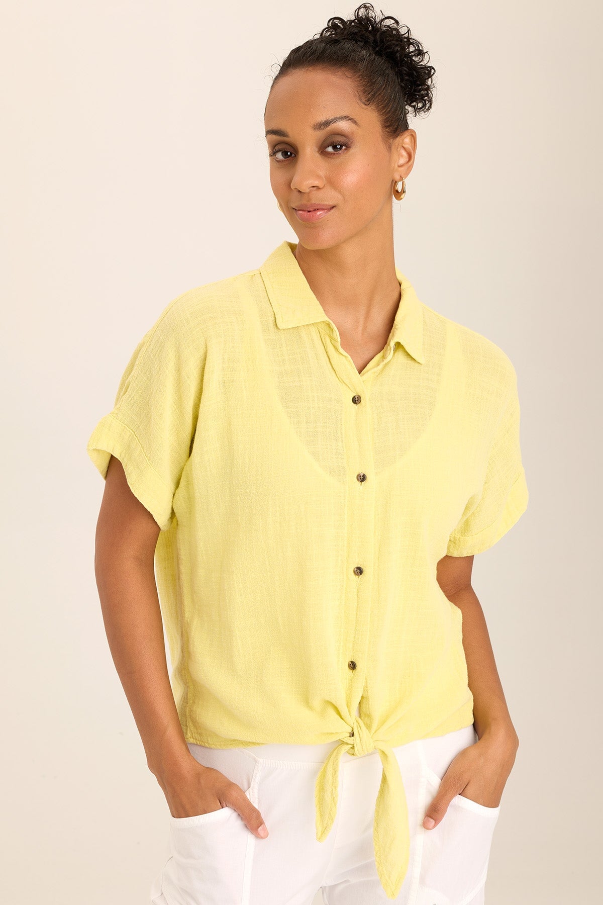 Gauze Teagan Tie Top