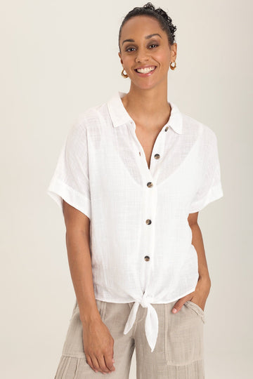 Gauze Teagan Tie Top