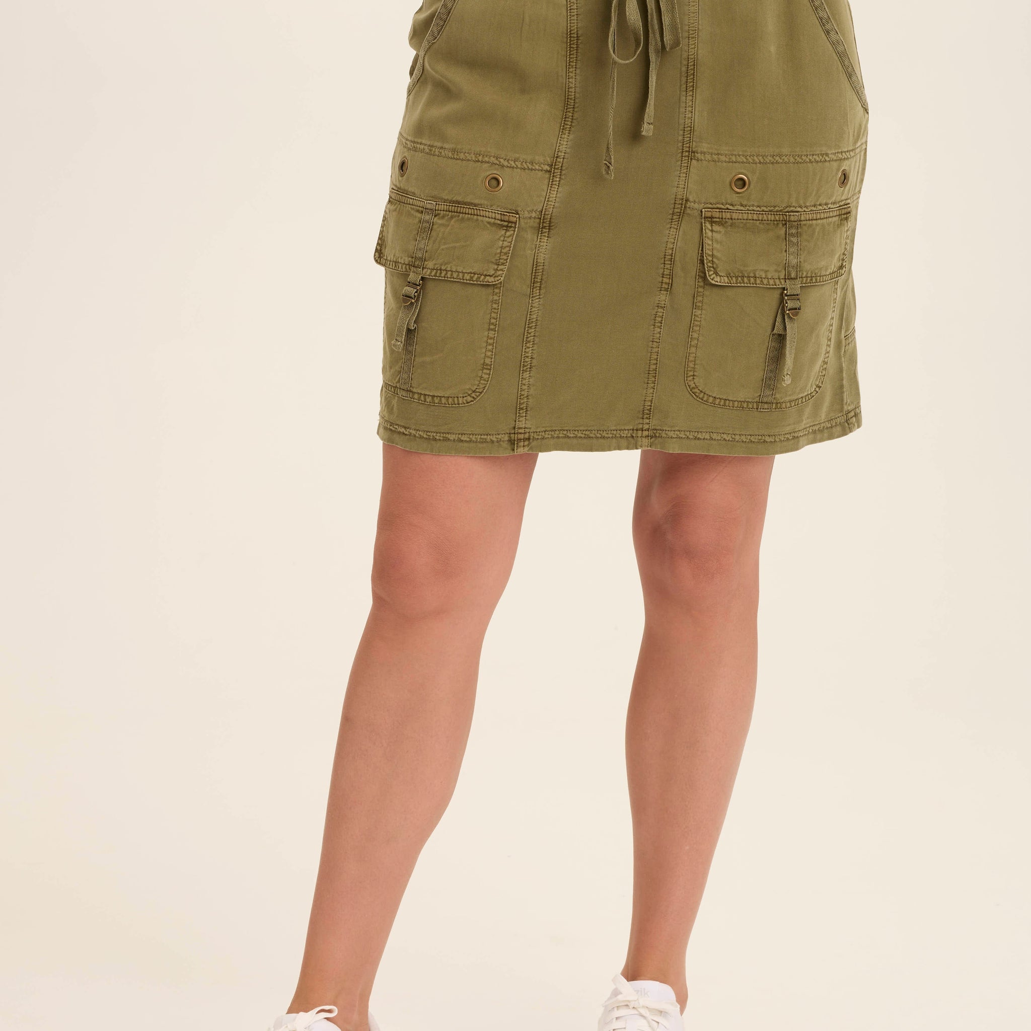 Leto Twill Cargo Mini Skirt