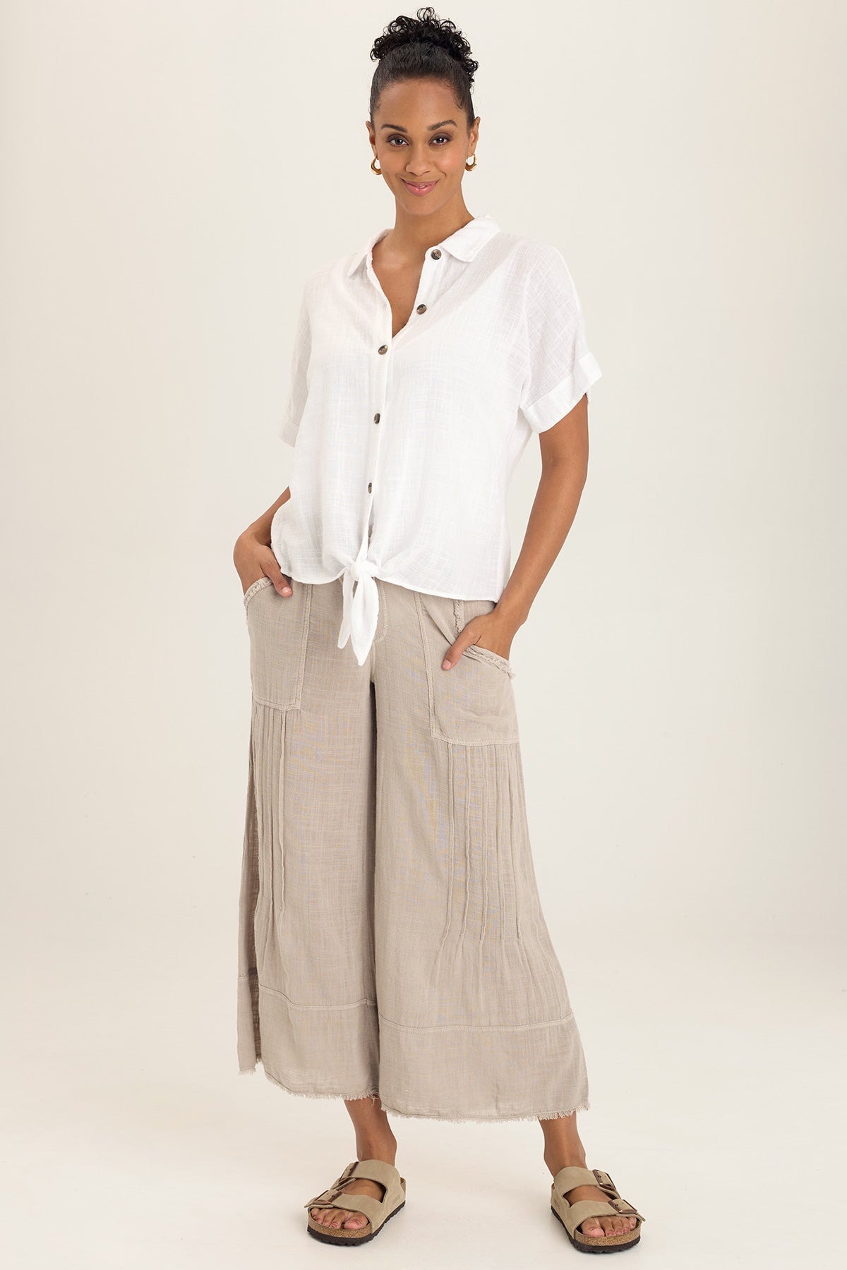 Gauze Teagan Tie Top