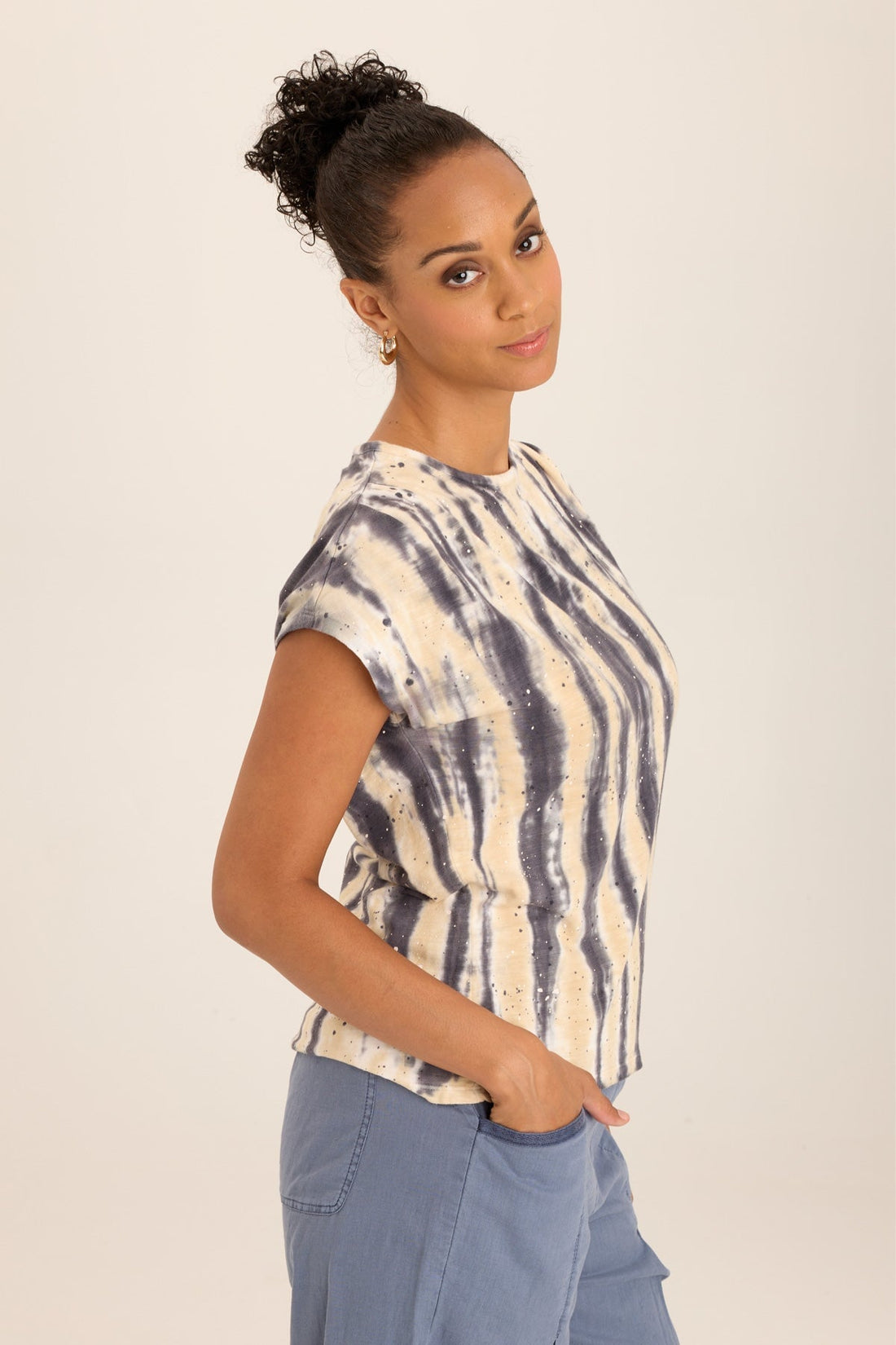 Arwen Soft  Jersey Mock Neck Tee