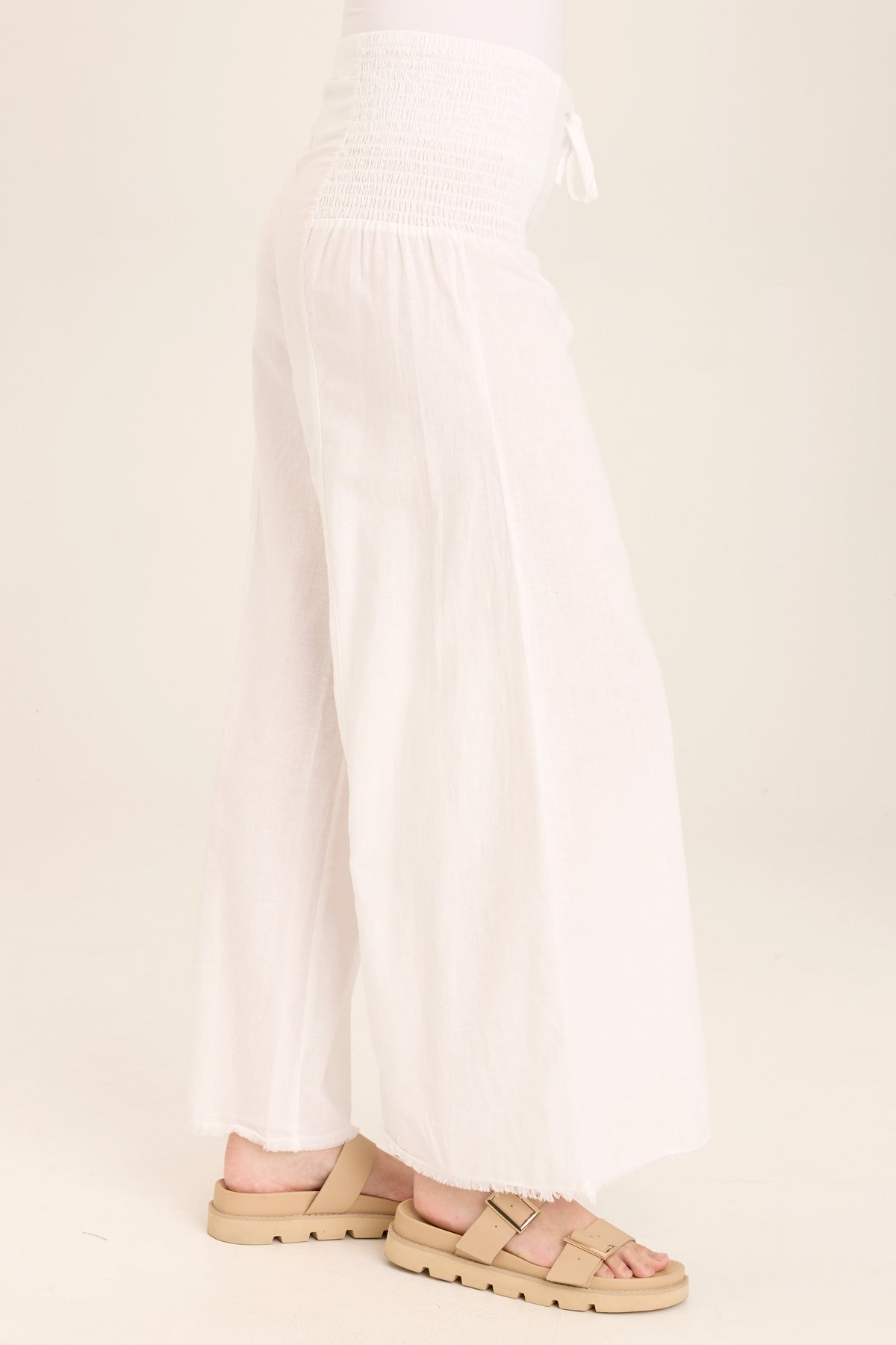 Kaj Wide Leg Cotton Linen Flare Pant