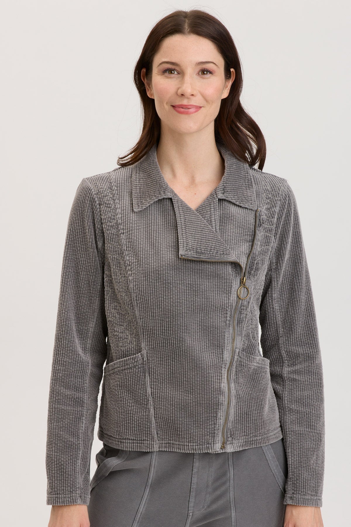 Voni Embroidered Moto Jacket