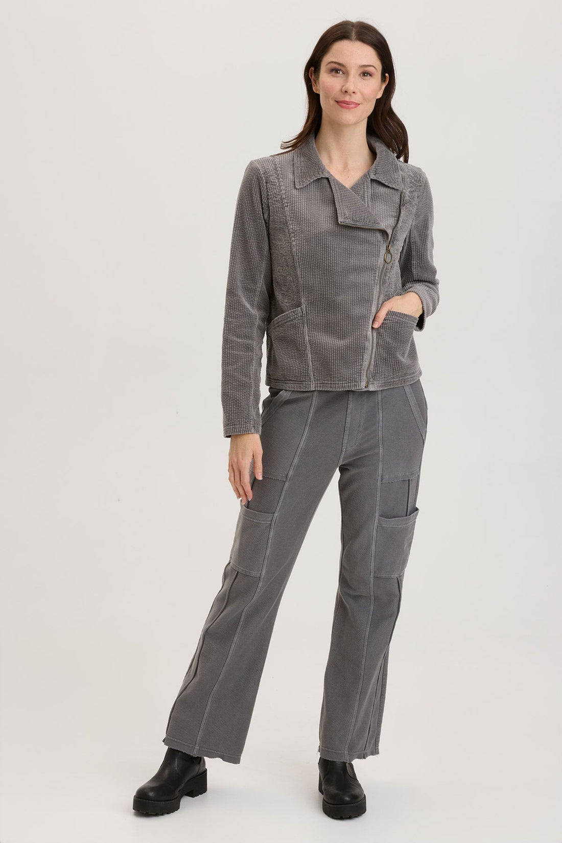 Voni Embroidered Moto Jacket