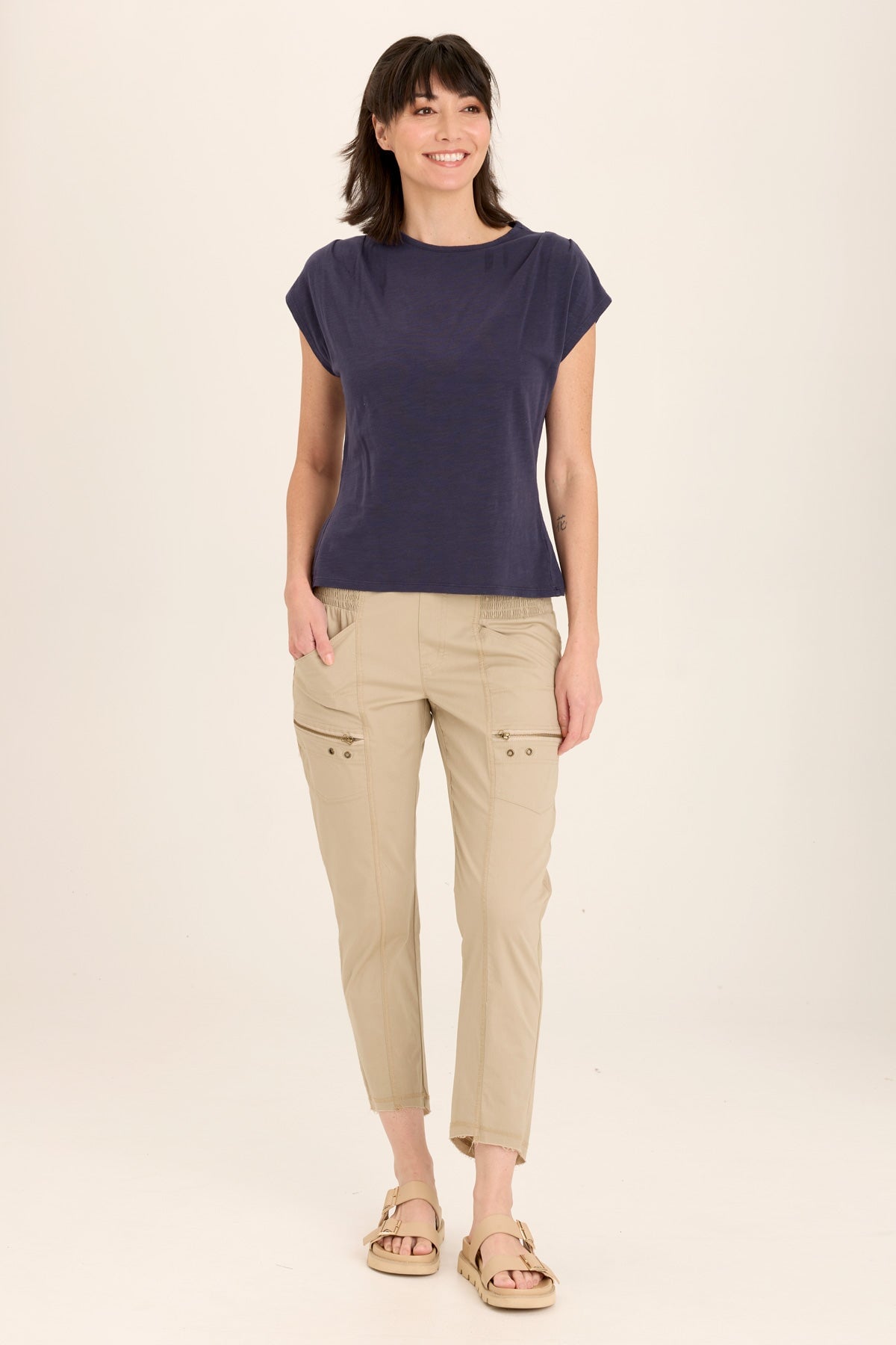 Arwen Soft Jersey Mock Neck Tee