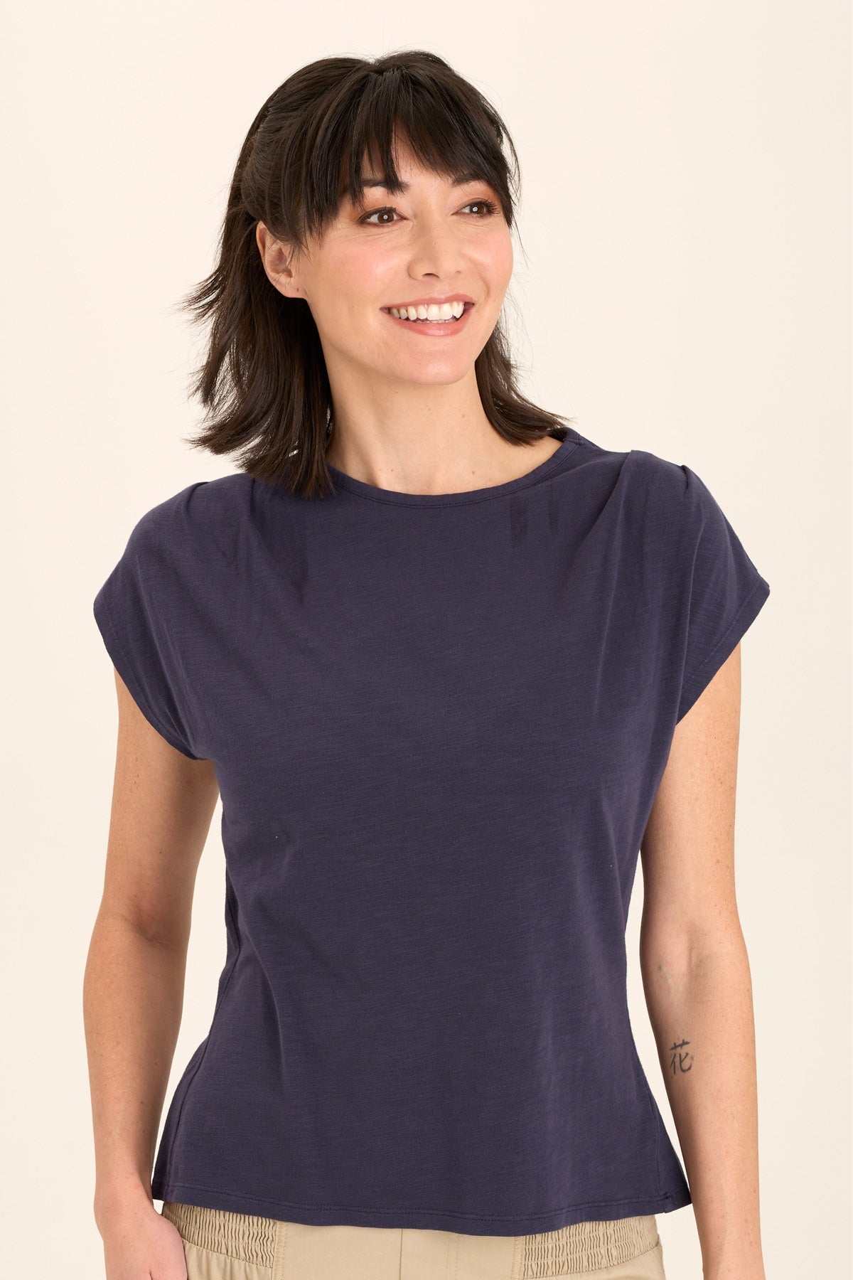 Arwen Soft Jersey Mock Neck Tee