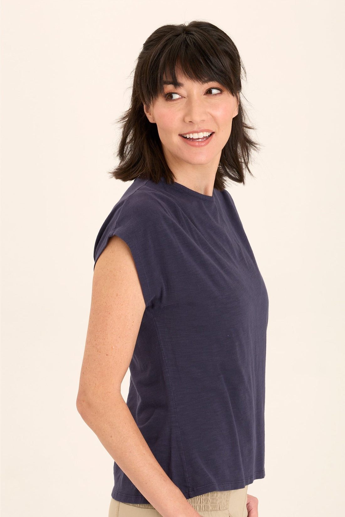Arwen Soft Jersey Mock Neck Tee