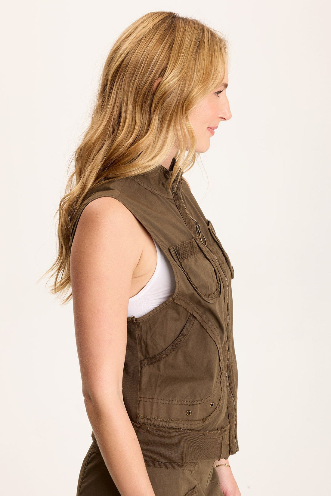 Grindelle Cargo Vest in Poplin and Jersey