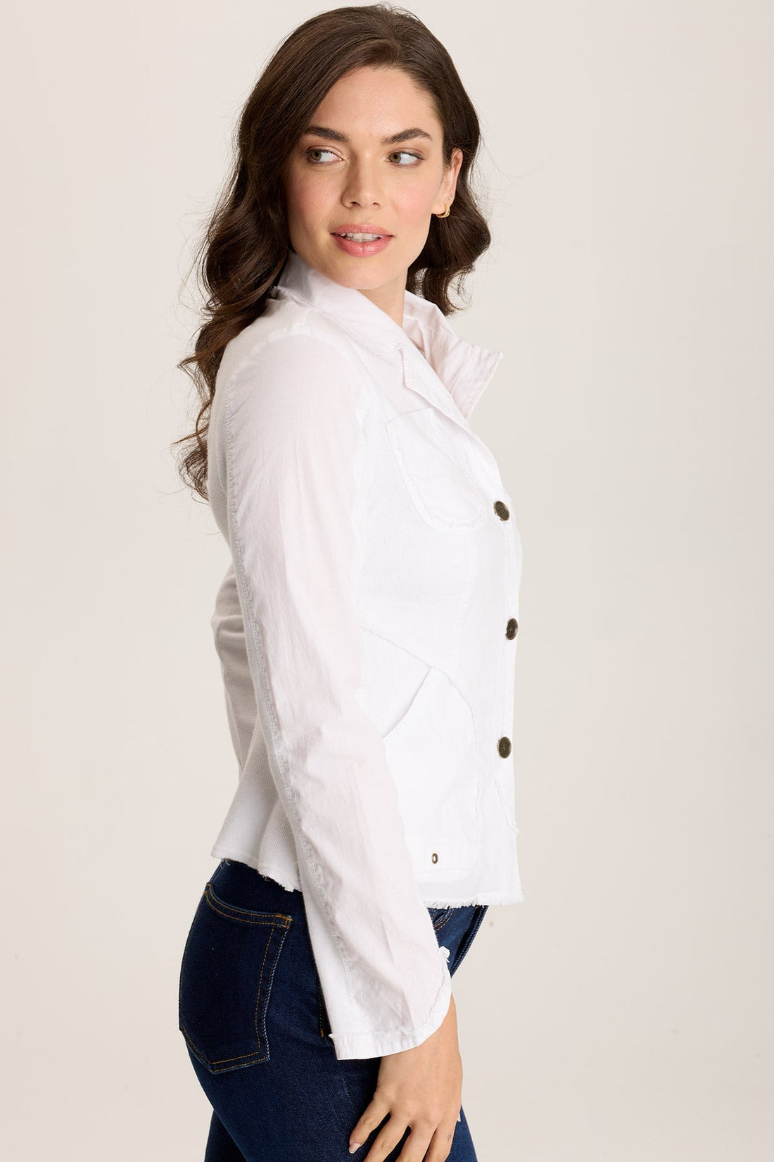 Munir Three-Button Jacket with Lapel Collar