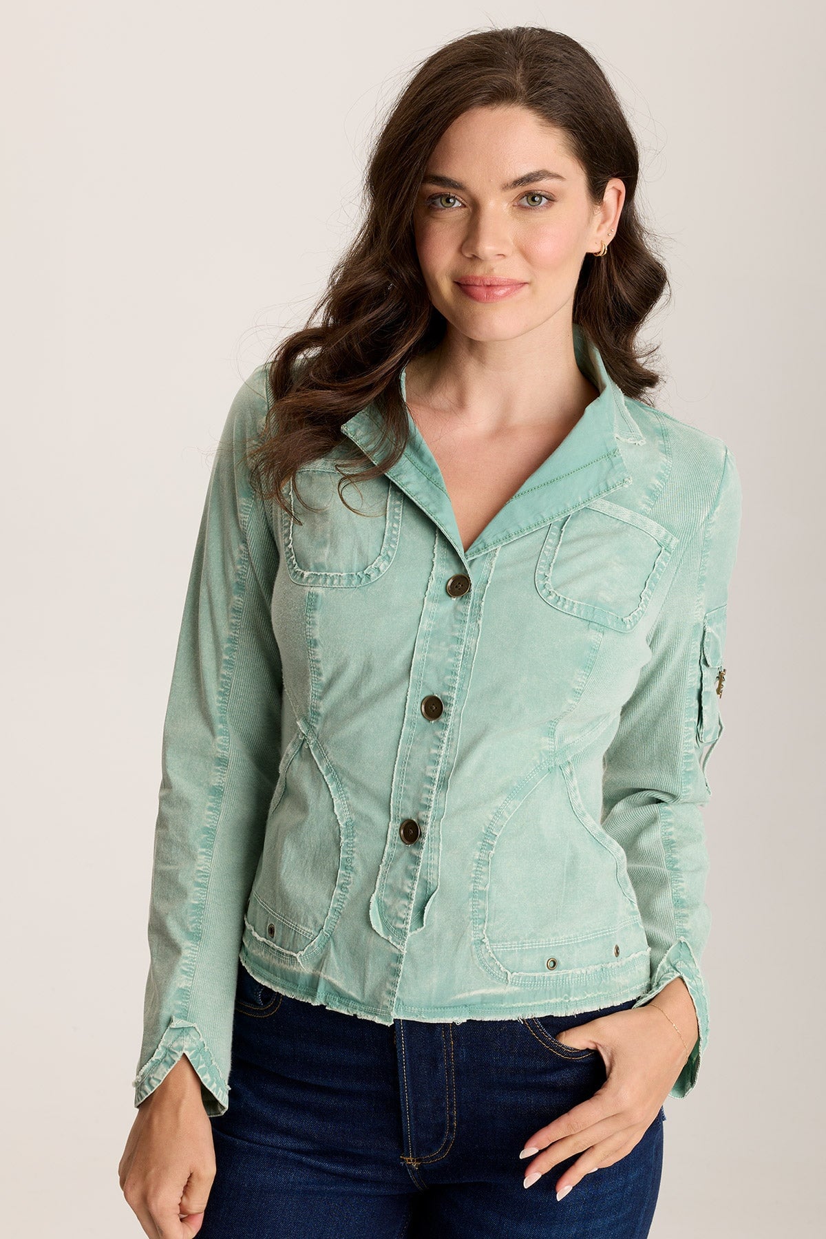 Munir Three-Button Jacket with Lapel Collar