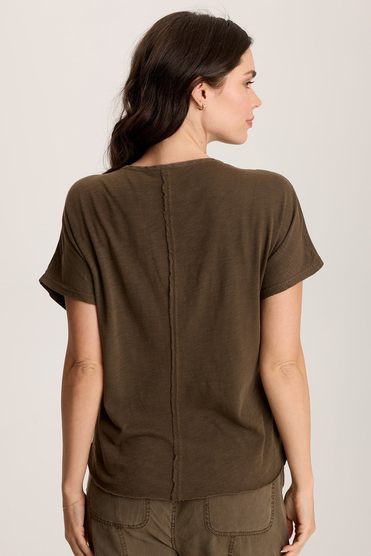 Werner Twill Ruched Cord Relaxed V-Neck Tee