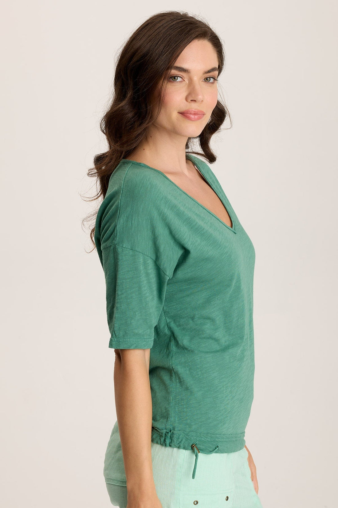 Rajni V-Neck Cinchable Hem Tee