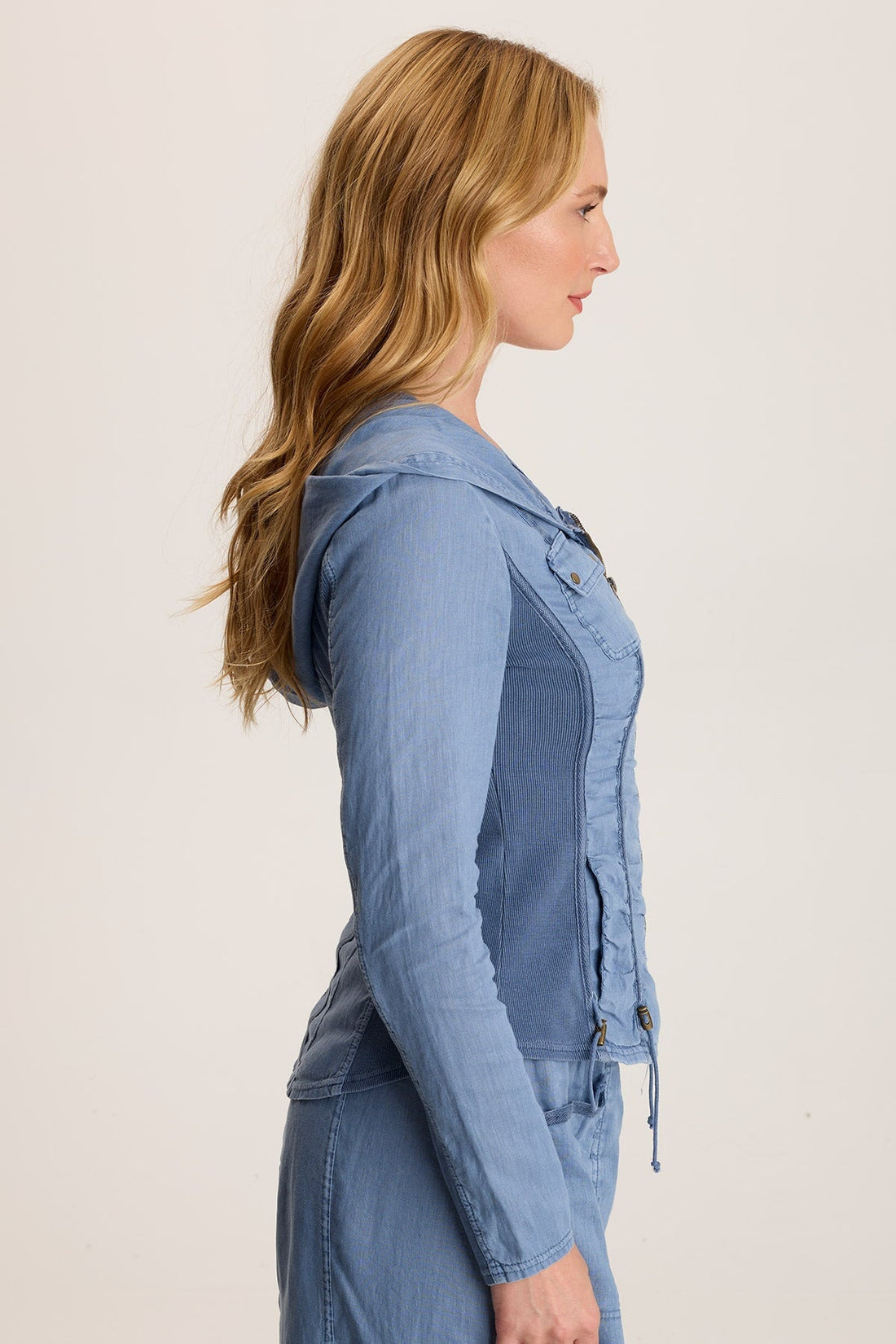 Balvino Linen Ruched Cord Jacket