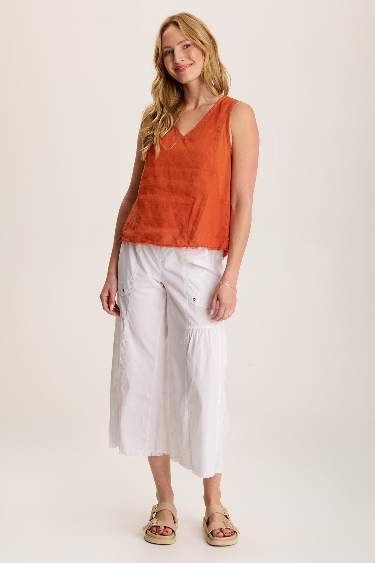 Estine Linen V-Neck Tank Top