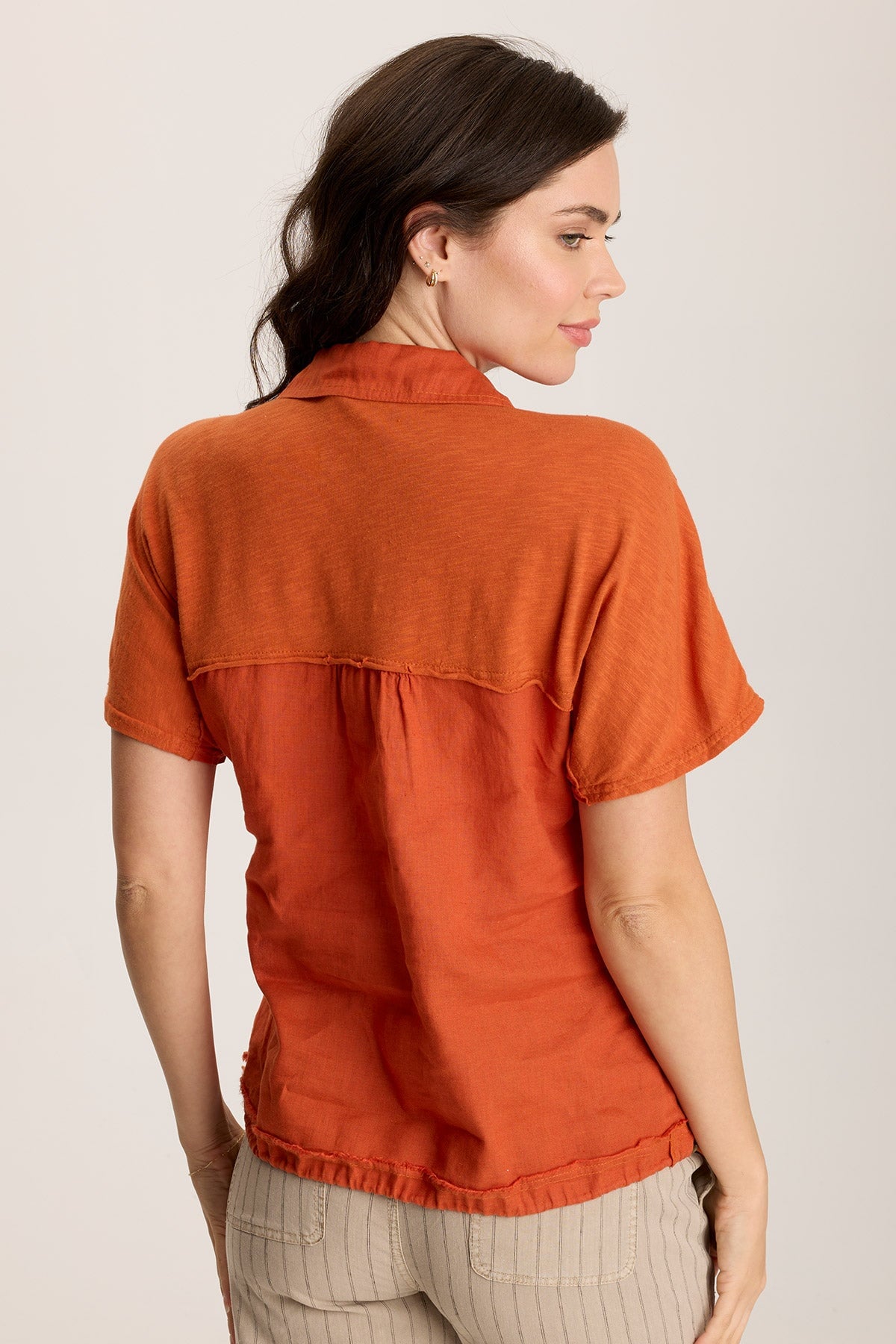 Inola Linen Cinched Button-Up Top
