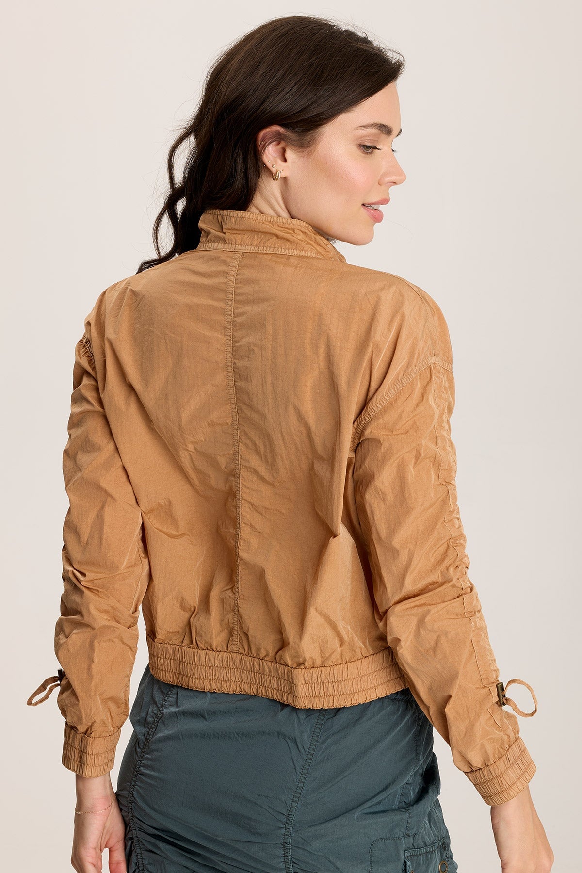Burris Ruched Athletic Bomber Jacket