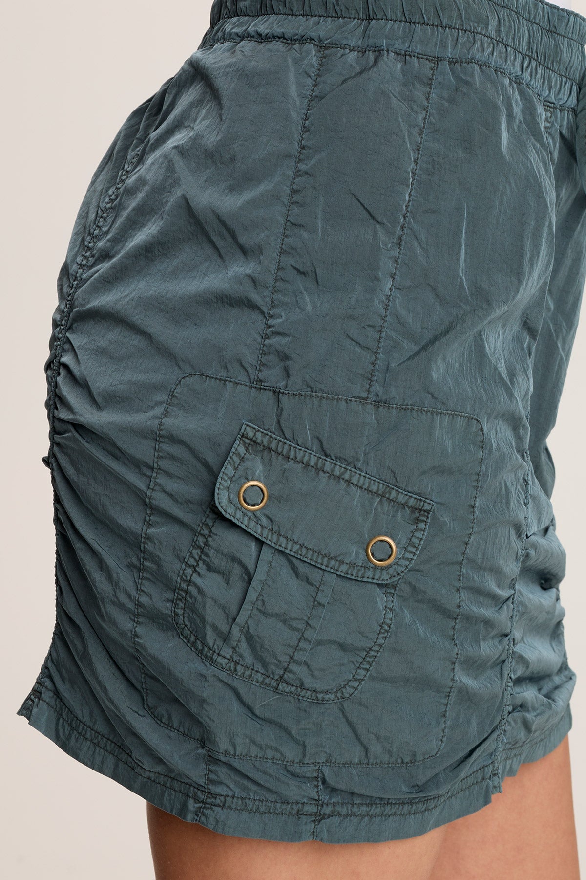 Marley Ruched Sporty Cargo Mini Skirt