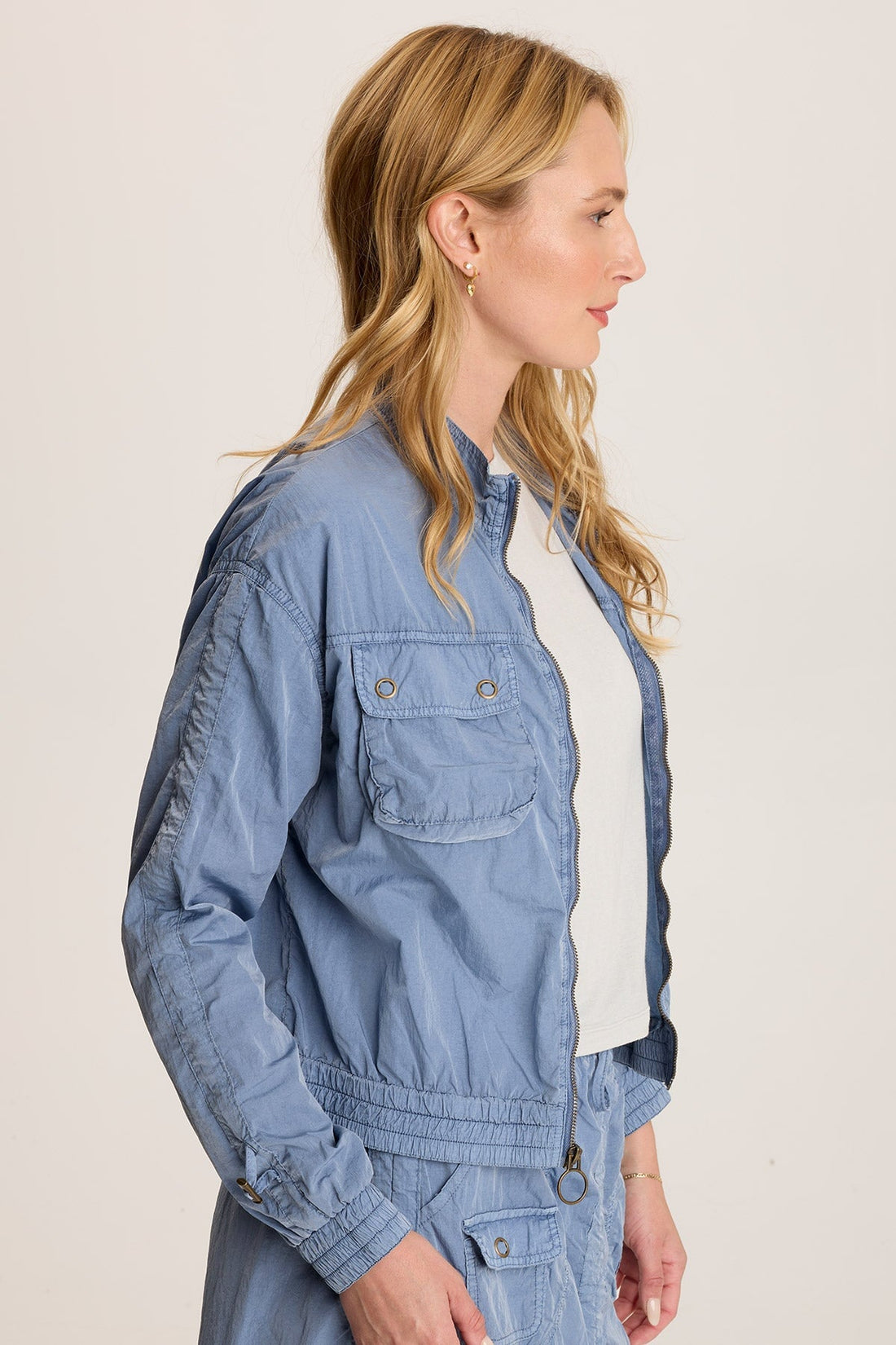 Burris Ruched Athletic Bomber Jacket
