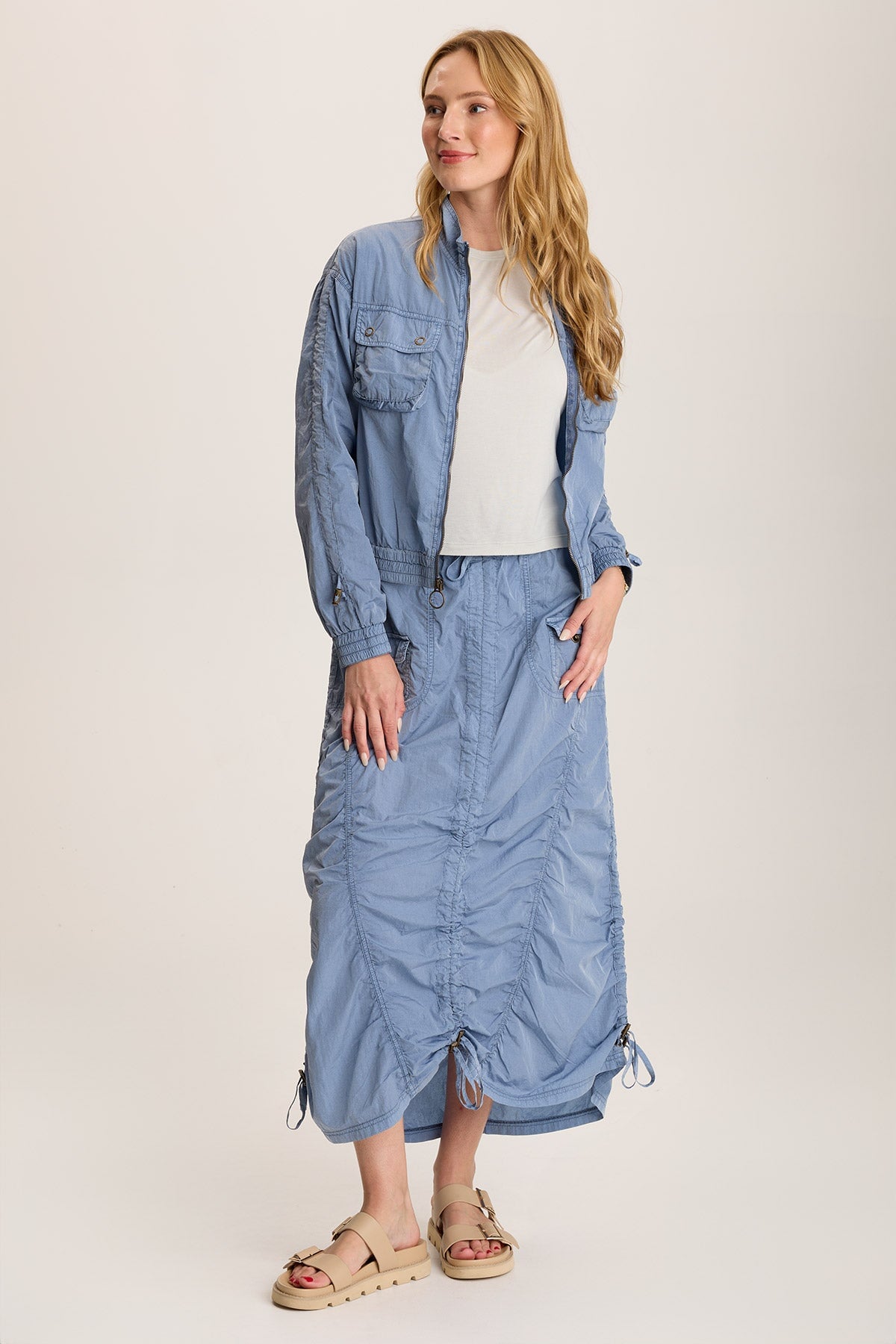 Burris Ruched Athletic Bomber Jacket