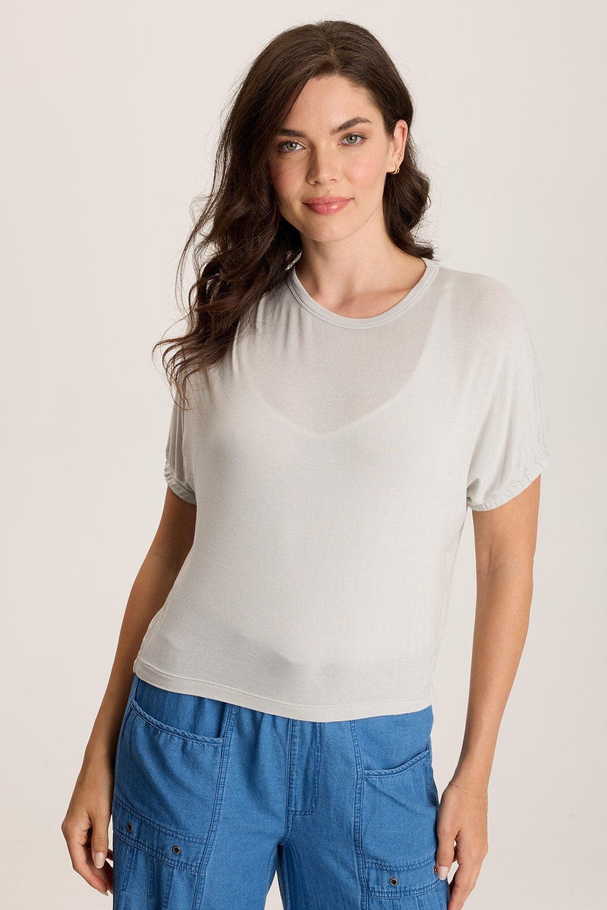 Valensi Soft Jersey Banded Sleeve Tee