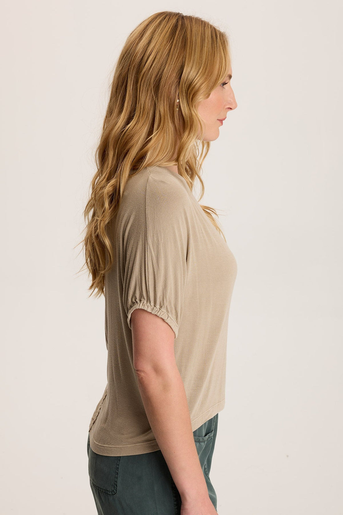 Valensi Soft Jersey Banded Sleeve Tee