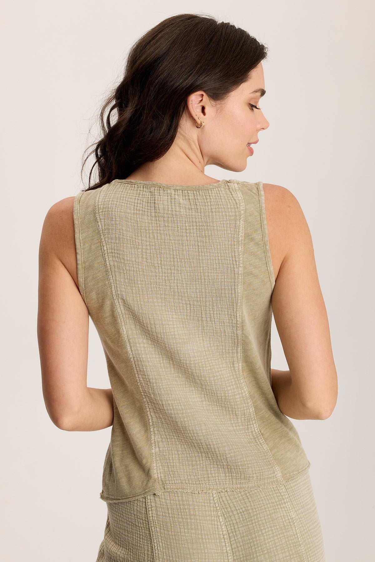 Kirkley Gauze/Jersey V-Neck Tank