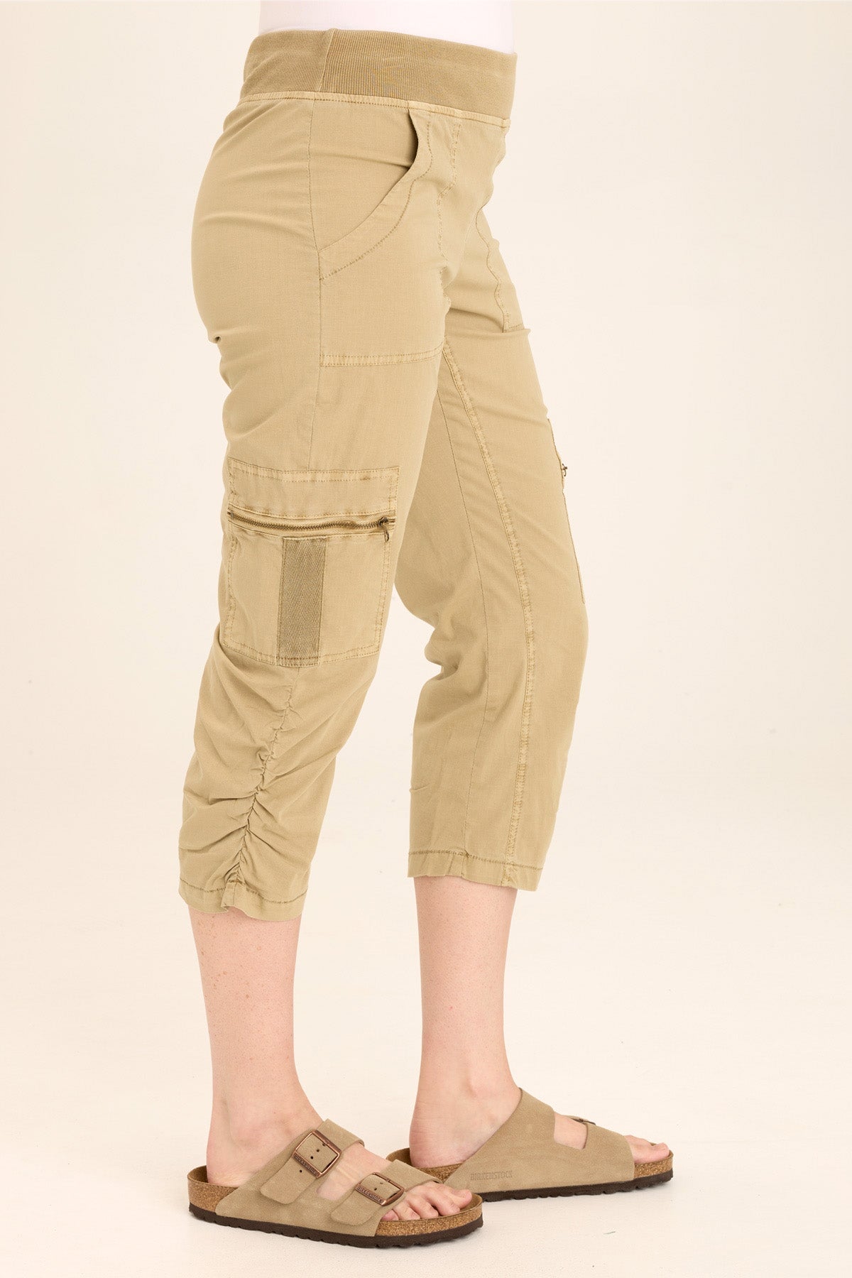 Nadia Pull-On Slim Cargo Crop